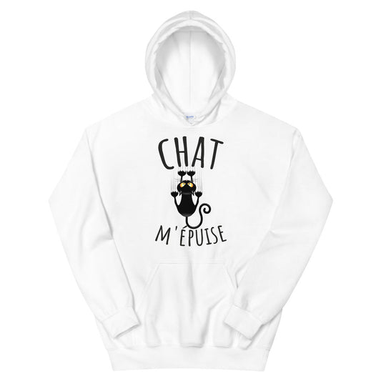 Sweat à capuche chat m'épuise