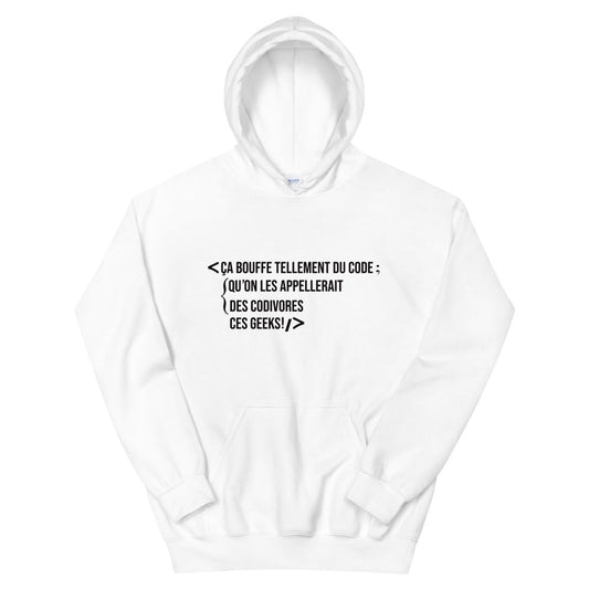 Sweat à capuche developpeur Geek les Codivors