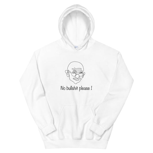 Sweat à capuche Gandhi Mahatma No bulshit please! 