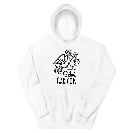 Sweat à capuche gars con "c'est un bébé gars con"