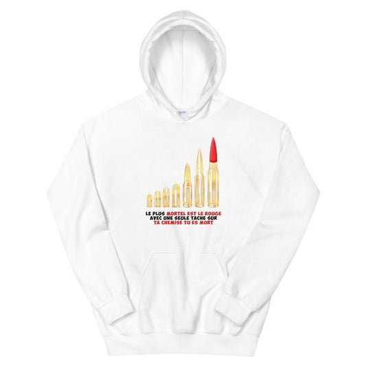 Sweat à capuche "Le plus mortel est le rouge"