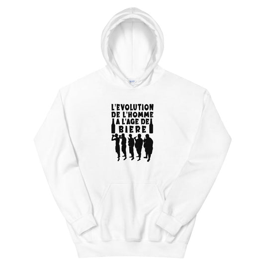 Sweat à capuche "L'évolution de l'homme à l'âge de bierre"