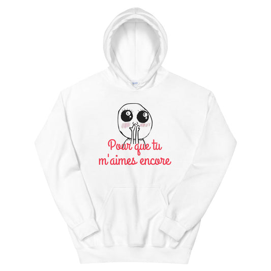 Sweat à capuche mignon pour que tu m'aimes encore trolle face