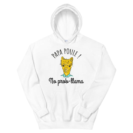 Sweat à capuche papa poule no prob llama unisexe