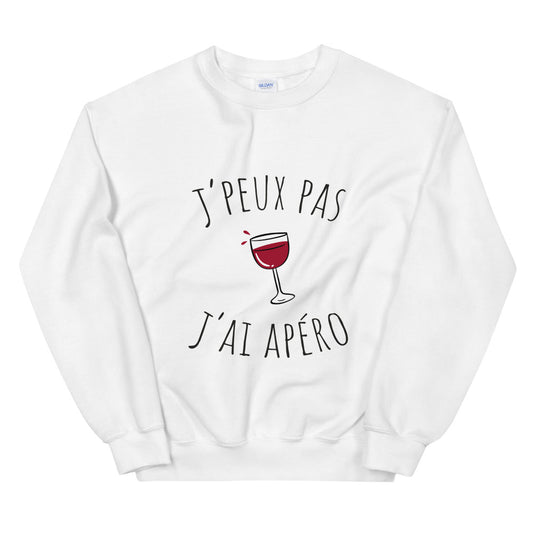 Sweat apéro, "J'peux pas j'ai apéro" Unisexe à Col Rond