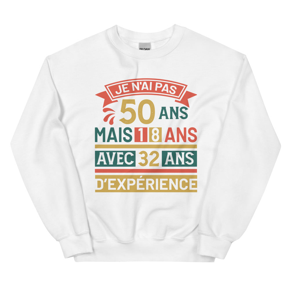 Sweat cadeau papa papi 50 ans Unisexe à Col RondSweat cadeau papa papi 50 ans Unisexe à Col Rond