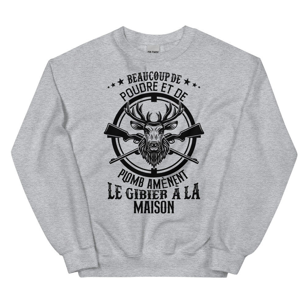 Sweat chasse beaucoup de Poudre et de Plomb amène le Gibier à la maison Unisexe à Col Rond