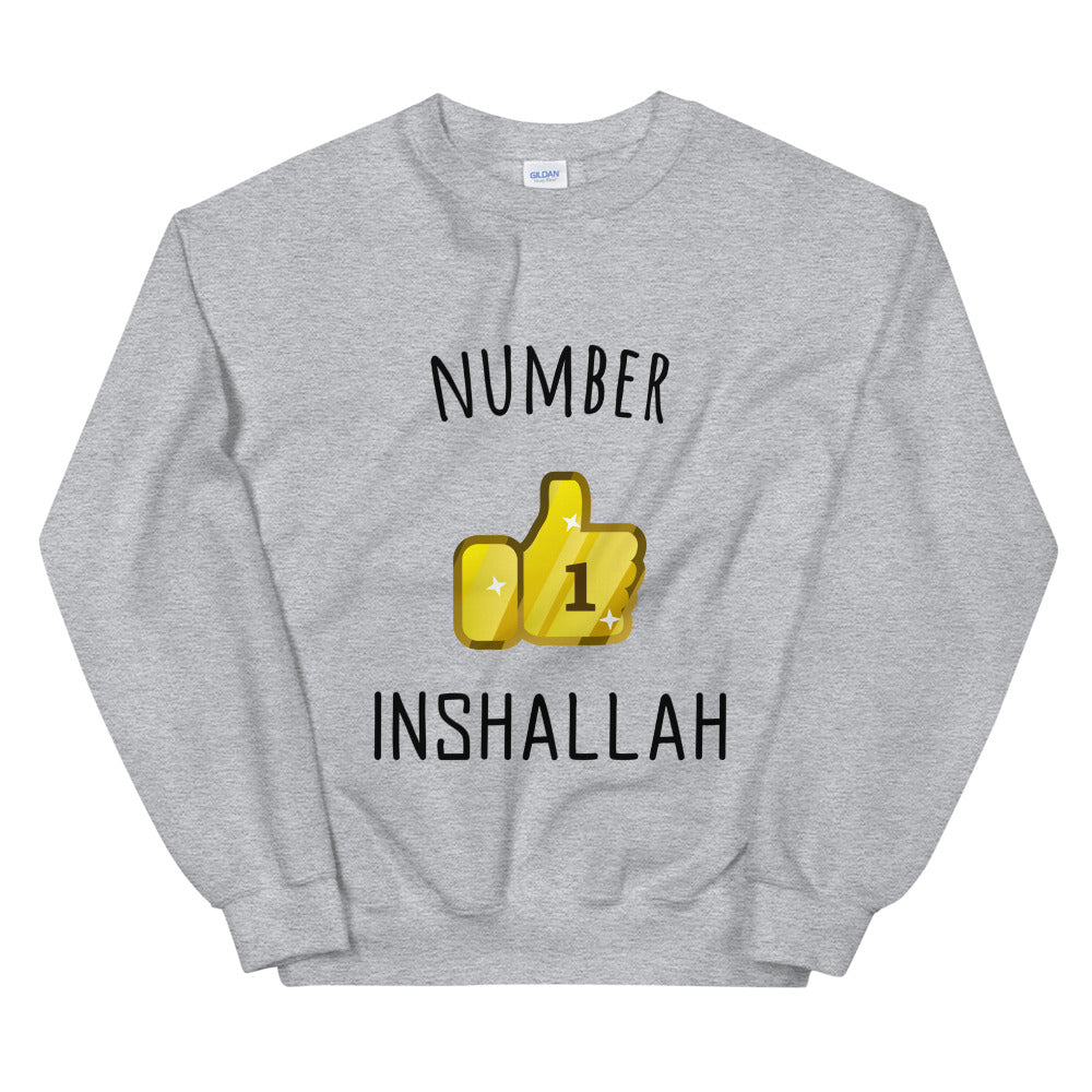 Sweat INSHALLAH, Number 1 InshAllah Unisexe à Col Rond