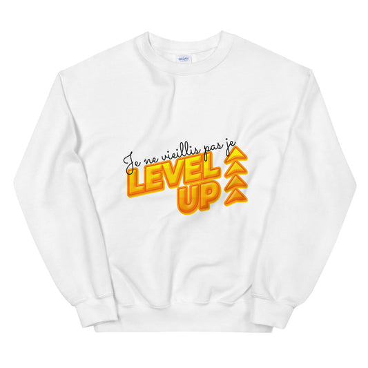 Sweat Je ne vieillis pas je level-up Unisexe à Col Rond