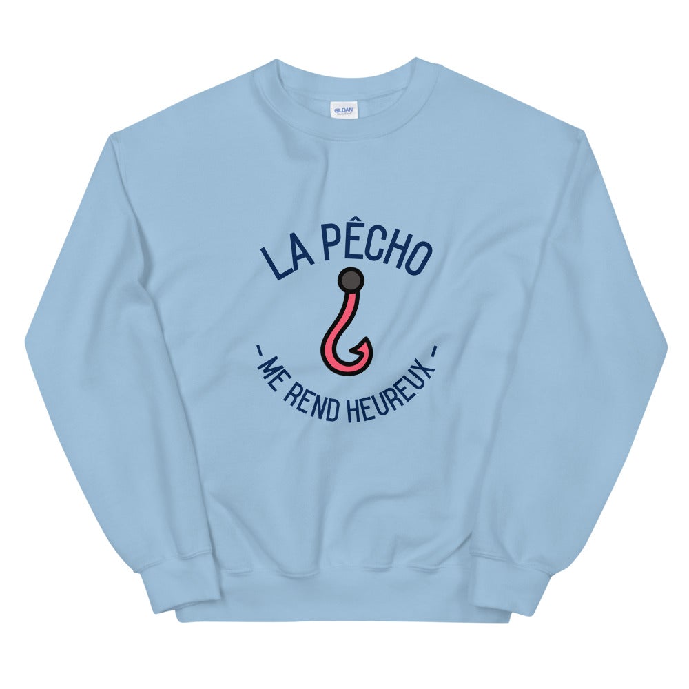 Sweat la pêcho me rend heureux Unisexe à Col Rond