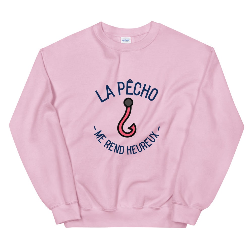 Sweat la pêcho me rend heureux Unisexe à Col Rond