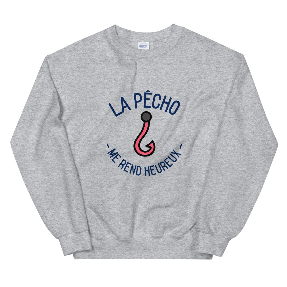 Sweat la pêcho me rend heureux Unisexe à Col Rond