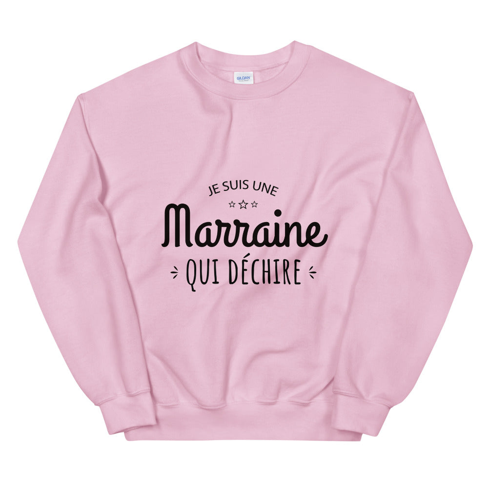 Sweat Marraine Je suis une marraine qui déchire Unisexe à 