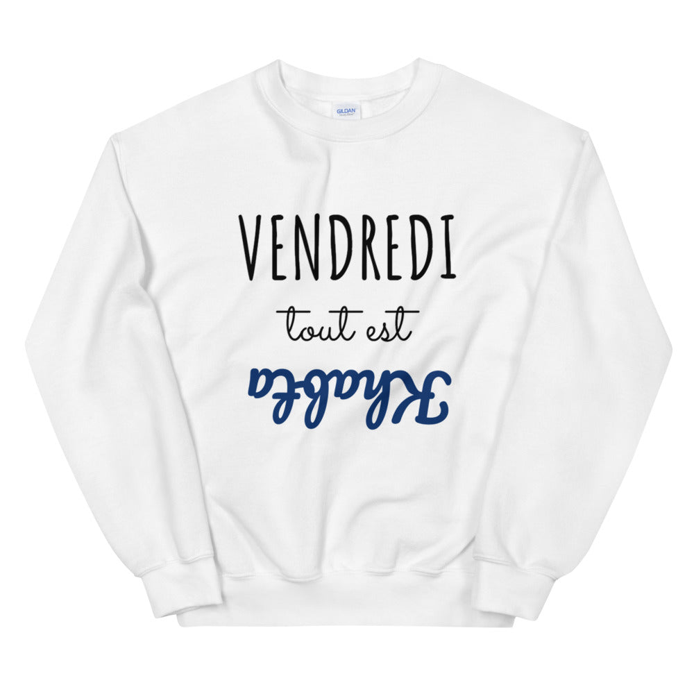 Sweat vendredi tout est khabta Unisexe à Col Rond | 