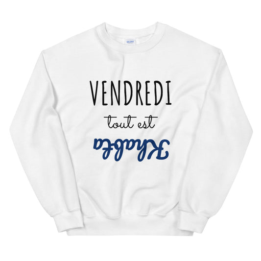 Sweat vendredi tout est khabta Unisexe à Col Rond | 