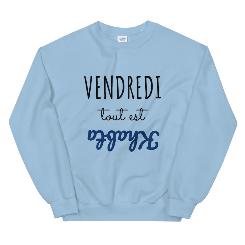 Sweat vendredi tout est khabta Unisexe à Col Rond | 