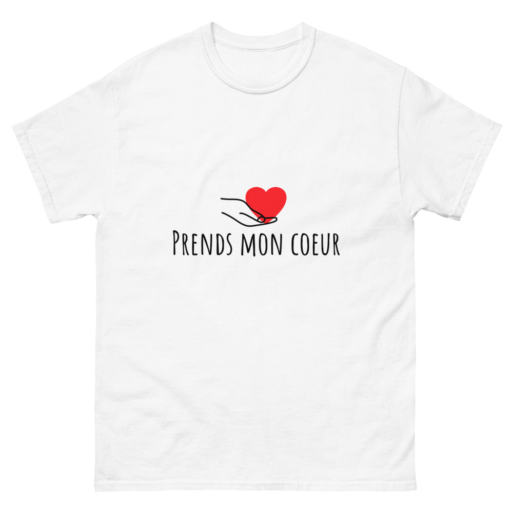T-shirt amoureux "Prends mon coeur"