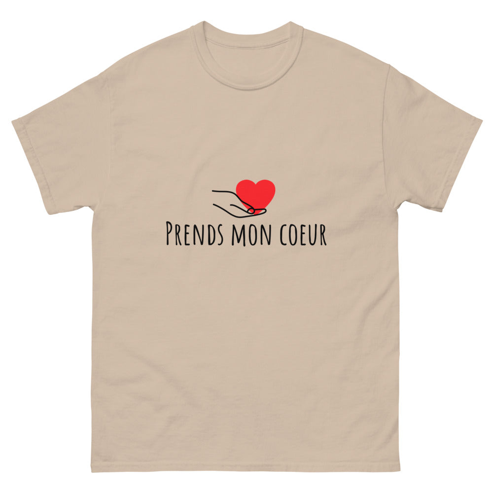 T-shirt amoureux "Prends mon coeur"