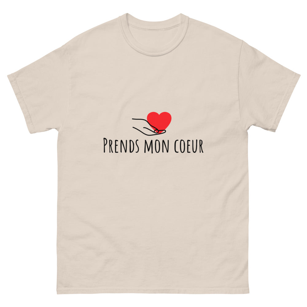 T-shirt amoureux "Prends mon coeur"