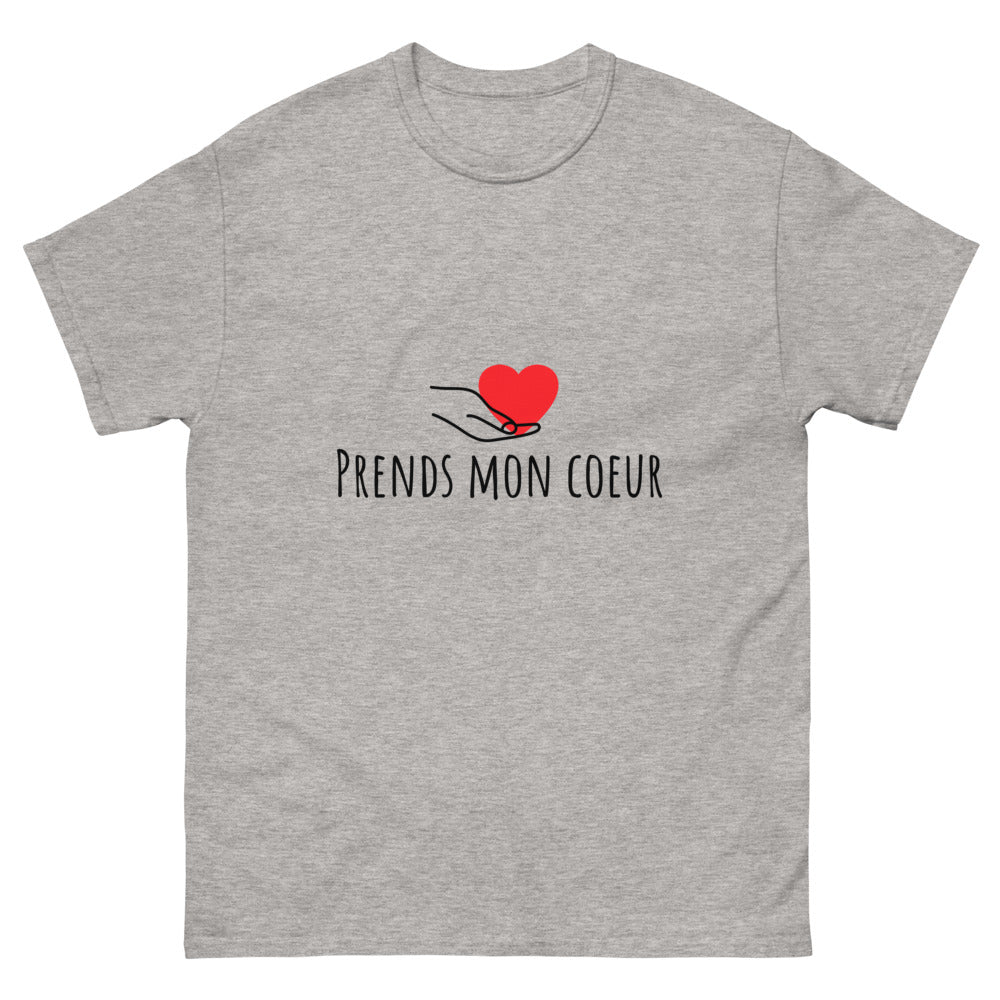 T-shirt amoureux "Prends mon coeur"