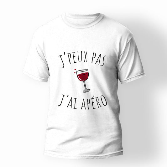 T-shirt apéro, "J'peux pas j'ai apéro"
