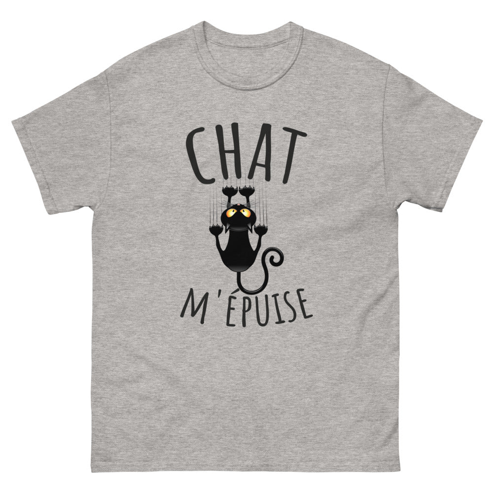 T-shirt chat m'épuise