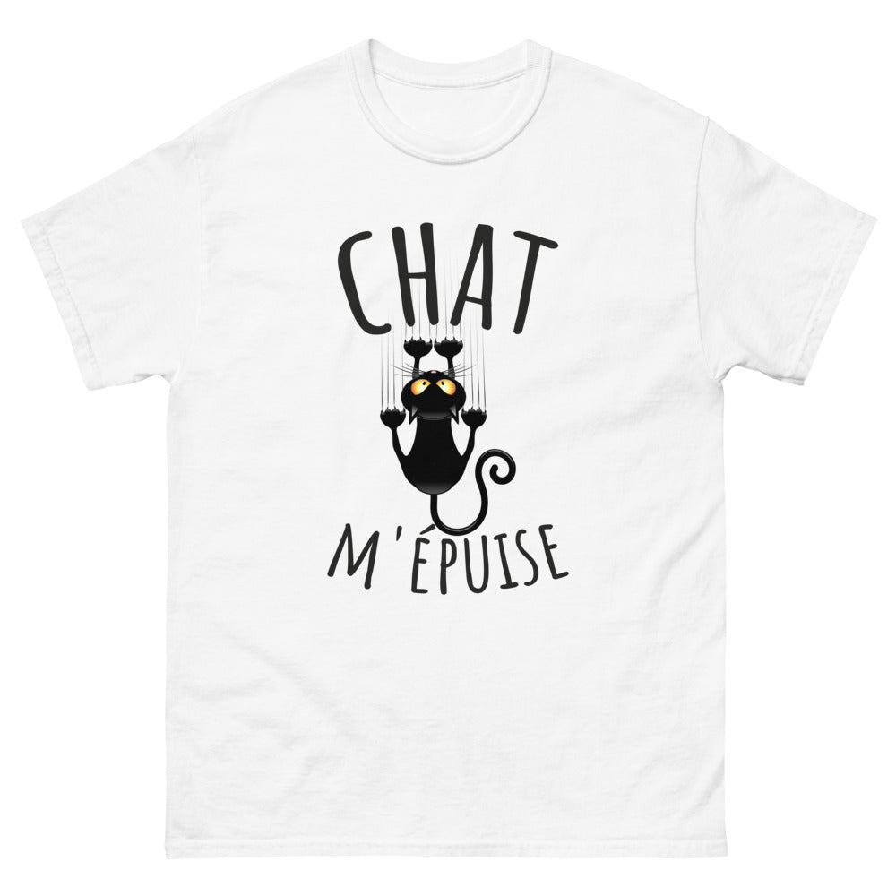 T-shirt chat m'épuise