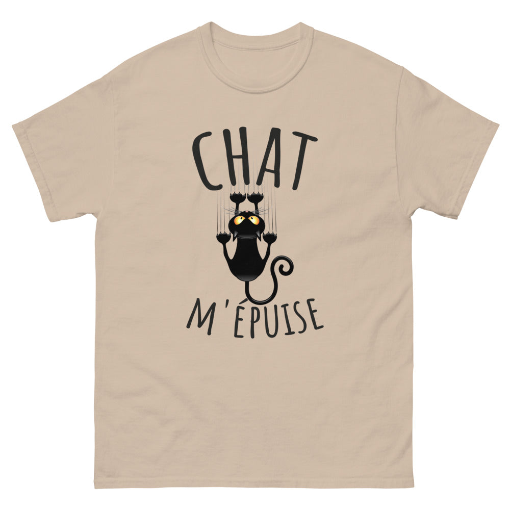 T-shirt chat m'épuise
