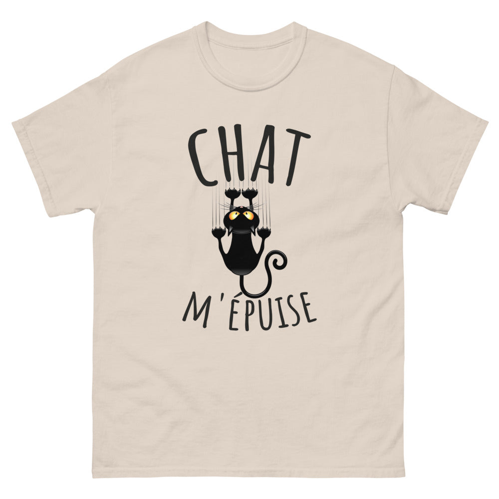 T-shirt chat m'épuise
