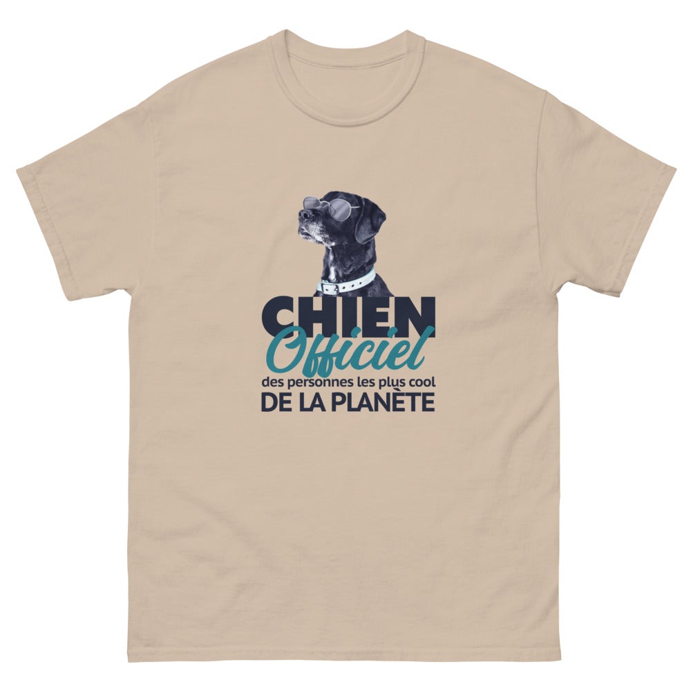 T-shirt Chien Dogue Allemand, "CHIEN OFFICIEL DES PERSONNES LES PLUS COOL DE LA PLANÈTE"