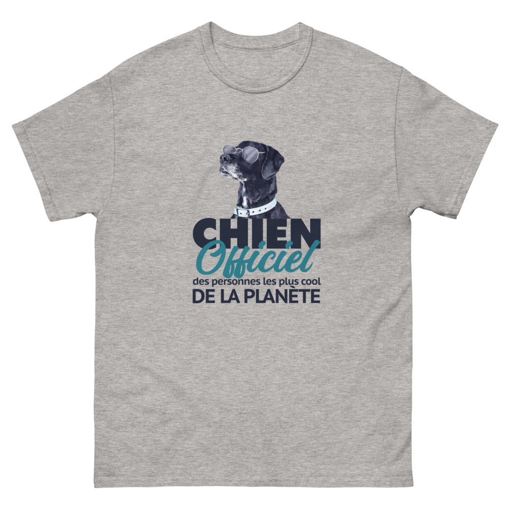 T-shirt Chien Dogue Allemand, "CHIEN OFFICIEL DES PERSONNES LES PLUS COOL DE LA PLANÈTE"