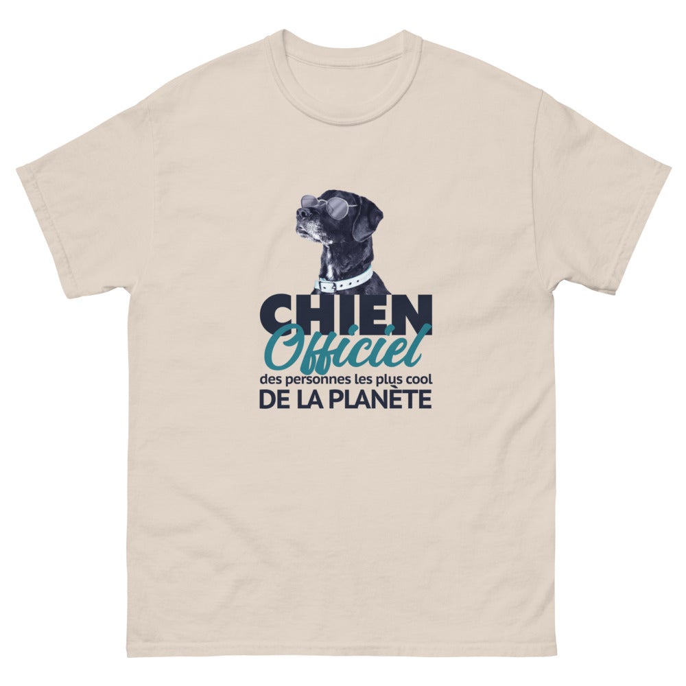 T-shirt Chien Dogue Allemand, "CHIEN OFFICIEL DES PERSONNES LES PLUS COOL DE LA PLANÈTE"