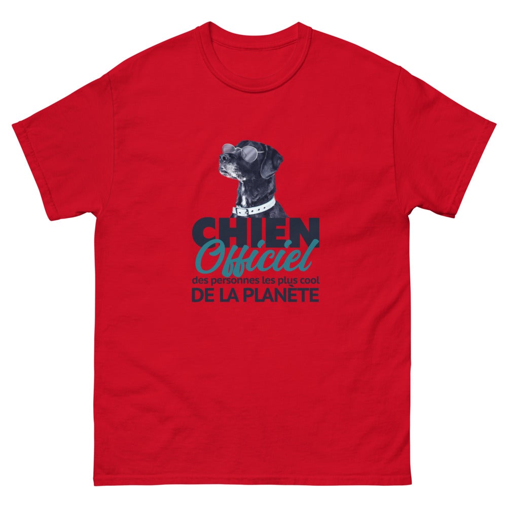 T-shirt Chien Dogue Allemand, "CHIEN OFFICIEL DES PERSONNES LES PLUS COOL DE LA PLANÈTE"