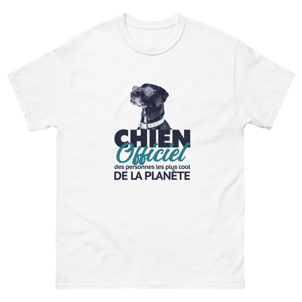 T-shirt Chien Dogue Allemand, "CHIEN OFFICIEL DES PERSONNES LES PLUS COOL DE LA PLANÈTE"