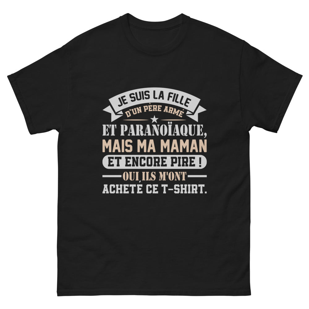 T-shirt Fête Des Pères père armé et paranoïaque
