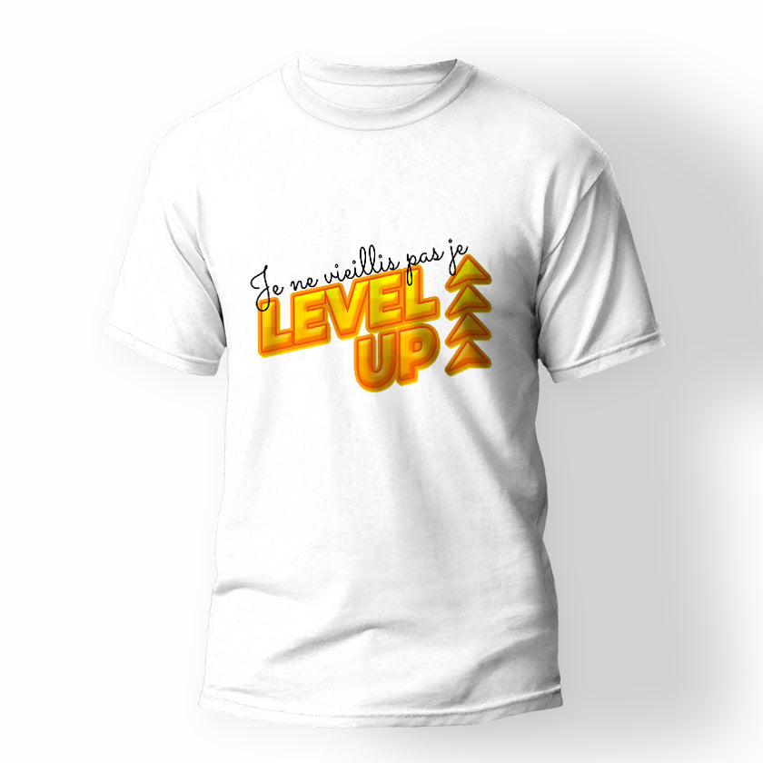 T-shirt Je ne vieillis pas je level-up