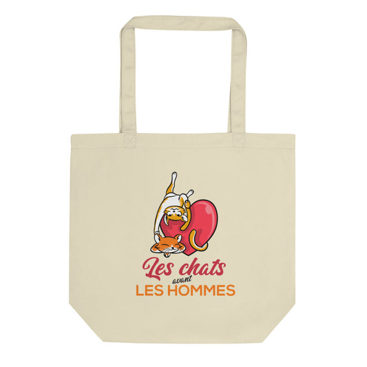Tote Bag Bio Les chats avant les hommes | vadormirva.com